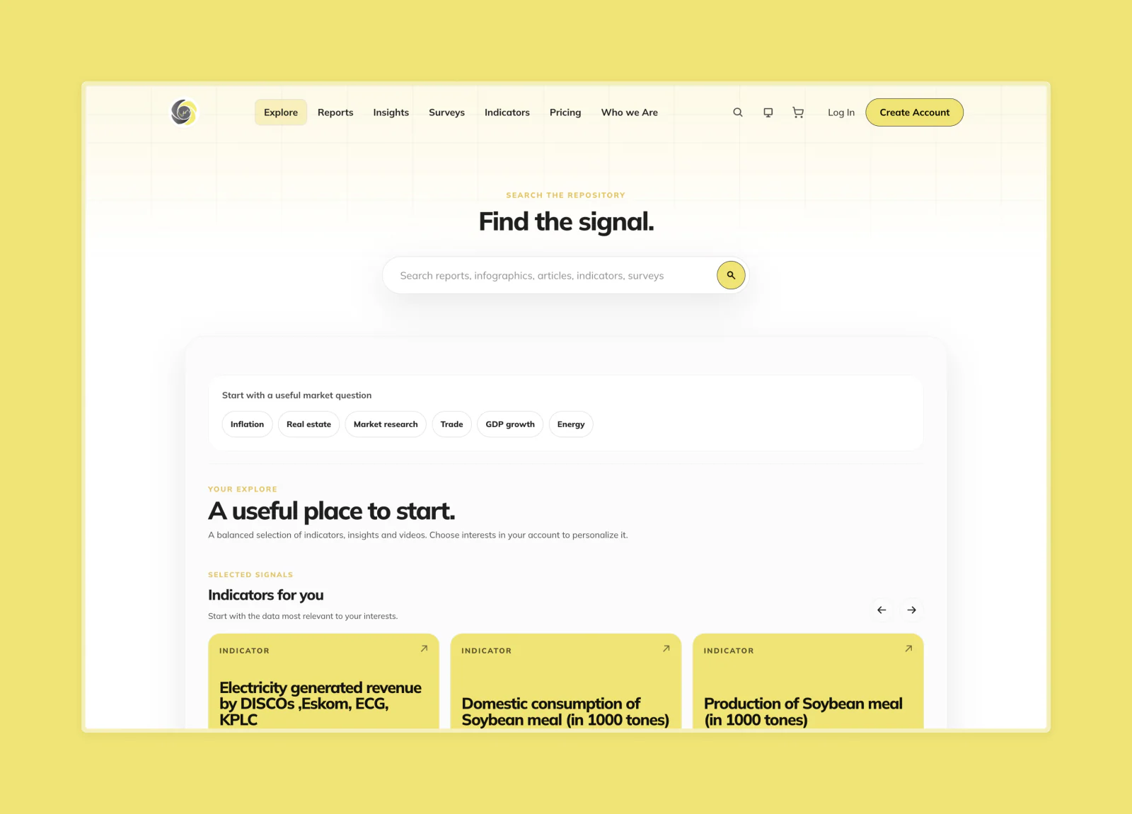 Mustard Insights search experience