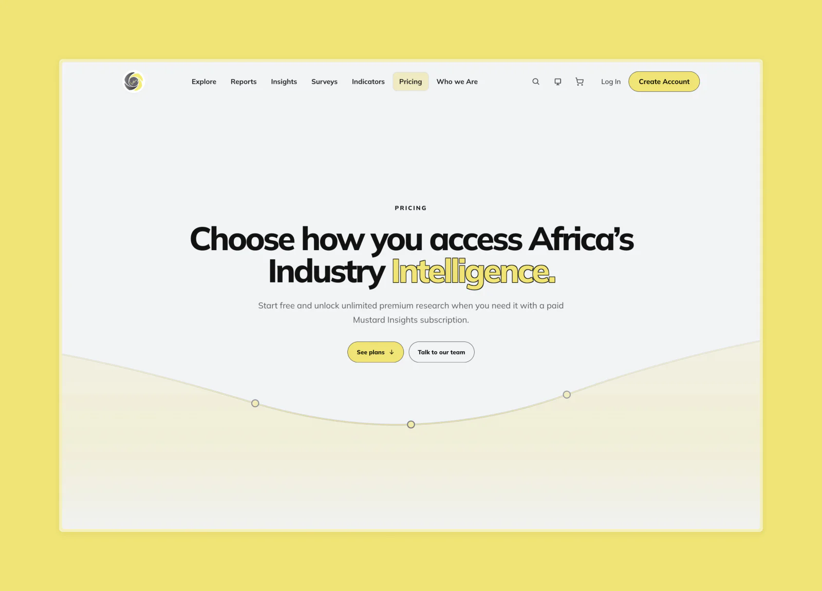 Mustard Insights pricing page