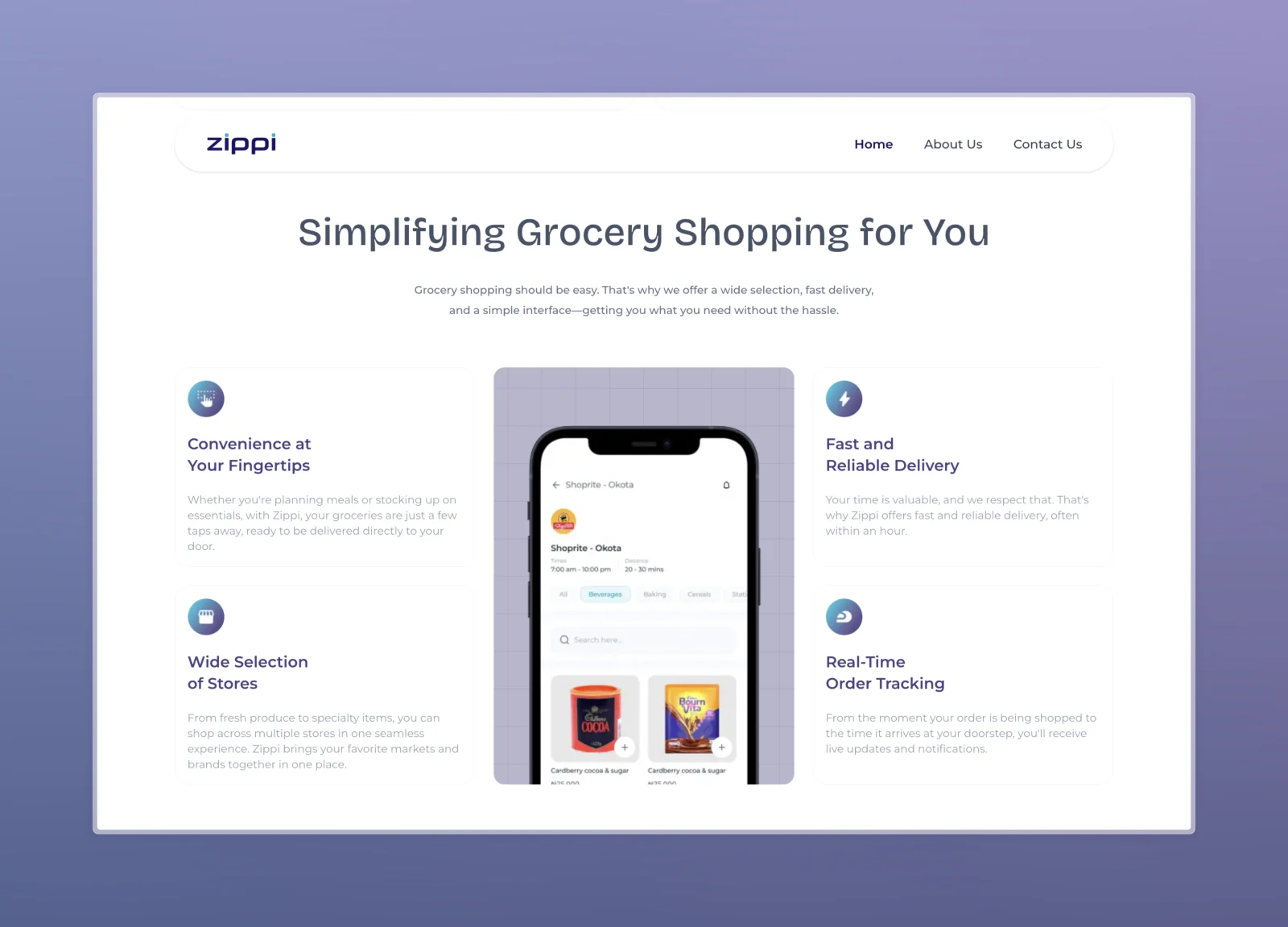Zippi fast and reliable delivery homepage